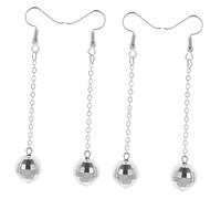 OUNONA Orecchini a Sfera Da Discoteca 2 Paia in Lega Metallizzata Lucente, Orecchini Pendenti Anni ’70 Per Donna, Accessori Moda Per Feste a Tema e Serate Disco