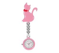 OUNONA Orologio da Tasca Clip al Quarzo per Infermiere, Orologio Portatile da Appendere Rosa, Quadrante Ampio Resistente al Calore per Divisa Infermieristica