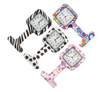 OUNONA Orologio da Tasca Resistente e Pratico in Silicone Clip per Infermiera Set da 4 Pezzi, Orologio da Infermiera alla Moda per Uso Professionale e Guardia