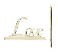 OUNONA Penna da Firma in Metallo Argento per Matrimoni e Anniversari, Elegante e Unica, per Ufficio e Libro degli Ospiti, Design Romantico e Chic