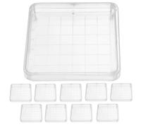 OUNONA Piatti Petri Da Laboratorio Quadrati 10X10Cm 10 Pezzi Con Coperchio Trasparente Per Coltivazione Di Funghi Microbiologia E Progetti Scientifici Scuole