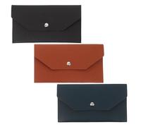 OUNONA Portafoglio Busta 3 Pezzi in Pelle Pu, Compatto e Slim | Organizer Carte e Contanti, Design Multifunzione, Adatto per Ufficio e Viaggio
