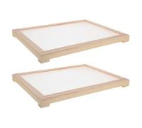 OUNONA Rete Essiccazione Erbe per Asciugare Piante Medicinali e Pasta Rettangolare 2 Pezzi in Legno Impilabile Design Ventilato per Cucina e Uso Esterno