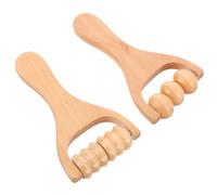 OUNONA Rullo Massaggiante in Legno per Piedi e Collo - Massaggiatore Manuale Ergonomico per Uso Domestico - Set Doppio per Massaggio Agopressione e Sollievo Muscolare