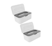 OUNONA Scatola Dispenser Porta Salviette per Salviette Umidificate e Asciutte Riutilizzabile con Coperchio PP, 2 Unitá, Casa e Cassetti
