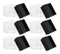 OUNONA Scatola Trasparente Quadrata 27X27X26 CM Set da 6 Pezzi Espositore da Tavolo per Campioni Minerali Coperchio a Scatola di Protezione per Collezioni e Oggetti D’Arte