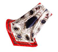 OUNONA Sciarpa Stampata 90cm, Elegante e Creativa per Donna | Tocco Morbido sulla Pelle, Tinta Rossa, per Collo e Manico Borsa, Stile Moda