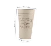 OUNONA Secchiello per Fiori in Ferro Vintage da 25 CM Vaso Rustico da Fattoria Decorativo per Balcone e Giardino Portaoggetti Floreale da Tavolo Base Stabile per Casa e Cucina