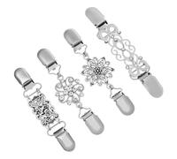 OUNONA Set 4 Pezzi Clip Cardigan in Lega Argento Elegante e Creativa per Tenere Insieme Sciarpe e Abbigliamento Oversize, per Maglioni e Cardigan