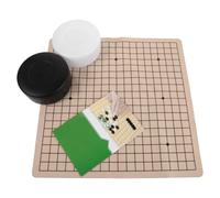 OUNONA Set da Gioco Go Pieghevole 19x19 in Cuoio per Adulti | Scacchiera Nera e Bianca, Manuale per Principianti, Ciotola Porta Pezzi e Carte, Uso Casa Esterno