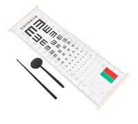 OUNONA Set Tabelle Oculistiche da Appendere Occlusore e Puntatore Manuale Tabella Oculistica Bifacciale in Plastica e Legno per Esame della Vista Strumento Portatile per Case Scuole e