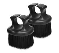 OUNONA Spazzola Per Barba Da Barbiere Setole in Nylon e Design Anello Antiscivolo, 2 Pezzi Spazzola Da Barba Portatile Per Pulizia Chioma e Baffi, Uso Professionale e Domestico Uomo