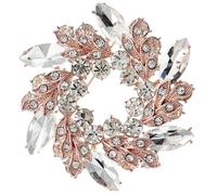 OUNONA Spilla da Donna con Cristalli Elegante in Rosa Oro Spilla Gioiello per Abiti Cappelli e Borse Accessorio Decorativo per Matrimoni Feste e Cerimonie Design Luminoso e Resistente