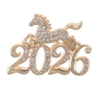 OUNONA Spilla Elegante a Forma di Cavallo in Lega di Zinco con Cristalli Oro per Capodanno Cinese 2026, Accessorio Feng Shui per Festa di Stagione e Buon Auspicio