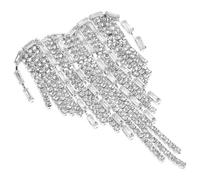 OUNONA Spilla Nappa e Strass a Forma di Cuore in Lega Argentata, Accessorio da Sposa Elegante per Abiti, Cappelli e Tailleur, per Feste e Occasioni Speciali