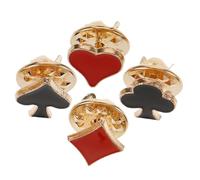 OUNONA Spille da Bavero Design Giocoso e Stile Versatile a Forma di Carte da Gioco Set 4 Pezzi in Lega di Zinco Accessori Decorativi per Abbigliamento Femminile