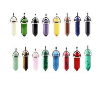 OUNONA Stili multipli 16 Pezzi in Cristallo Pendenti Esagonali Superficie Liscia e Design Chic per Collane e Portachiavi per Accessori Fai da Te Stili multipli