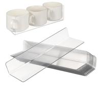OUNONA Supermarket Shelf Separator Trasparenti a L in plastica, divisori per mensole e Ripiani, Separatori per scaffali e armadietti, 20 Pezzi, 7.87x2.36x1.18 in