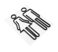 OUNONA Targa per Porta Toilette Nero in Abs Design Semplice e Chic, Facile da Usare e Guida per Segnaletica Bagno Uomo Donna, 1 Paio