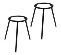 OUNONA Treppiede da Supporto Resistente Alta Durezza in Ferro Nero 2 per e Fiaschette per Scuole e Insegnamento Chimico