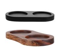 OUNONA Vassoio in Legno per Macinapepe e Sale da Tavola 2 Pezzi, Supporto Antiscivolo per Mulini da Cucina, Organizer per Bottiglie di Spezie e Condimenti, Base Pratica per Preparazione