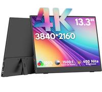 OUNSHLI Monitor portatile 4K, 13.3 pollici 3840 * 2160 IPS Monitor portatile per laptop, sottile e leggero HDR monitor da viaggio USB-C HDMI Monitor portatile da gioco w/Smart Cover per laptop PS5/4