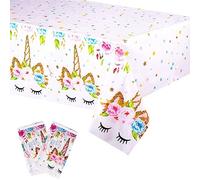 OUOQI 2pcs Tovaglia a forma di unicorno, 220x130cm Tovaglia Compleanno Unicorno Rettangolare, Unicorno Tovaglie per Feste, per Compleanno Baby Shower
