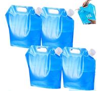 OUOQI 4 Pack Contenitori Pieghevoli per Acqua,10L + 10L Borsa Porta Acqua Pieghevole,Tanica dell'Acqua Trasportabile,Portatili Contenitore per Acqua Pieghevole per Campeggio Picnic Viaggi e grigliate