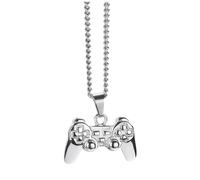 OUOULAJY Collana con ciondolo a forma di controller di gioco, idea regalo per giocatori, accessorio elegante, catena in metallo, facile da abbinare con altri accessori, argento, as description
