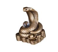 OUOULAJY Statua di serpente cinese di Capodanno Fengshui, statuetta per piano di lavoro e mensola da scrivania, 5,5 x 4 x 7 cm, marrone 5,5 x 4 x 7 cm