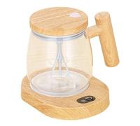 OUOULAJY Tazza da caffè con miscelazione automatica per latte, per casa, scrivania, ufficio, trasparente, bianco, 14,5 x 8,8 cm