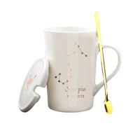 OUOULAJY Tazza in ceramica a tema costellazioni, unica e accattivante, grande capacità, in ceramica, con costellazioni, tazza in ceramica bianca con scorpione