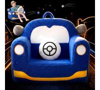OUOZZZ Auto Poltroncina per Bambini, Morbido Divano per Cameretta, Età 3+ | Poltrona bambini, mini divano in schiuma per bimbi, comoda sedia con schienale, mobile da gioco blu per camerette