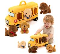OUOZZZ Set di Peluche Gatto - 5 Gattini Morbidi con Cuccia in Peluche - Giocattolo Ideale per Bambini