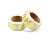 oupados 1000 Pz Adesivo Cuore d'Oro Adesivo di Cuore Etichette Adesive Matrimonio per Decorare Buste, Sacchetti Regalo, Regali di Natale, Inviti di Nozze (500 Pezzi/Rotolo)