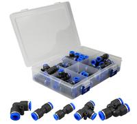 oupados 46 Pezzi Connettori Pneumatici Pneumatica Raccordi Rapidi Pneumatico Connettore Per Il Collegamento Di Tubi Dell'acqua, Tubi Dell'aria