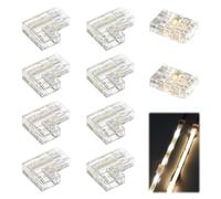 Oupdate Set di connettori per strisce LED COB per 8 mm di larghezza, 2 pin, include angolo a forma di 8 L e 2 connettori centrali dritti senza saldatura, clip COB per luci a nastro non impermeabili