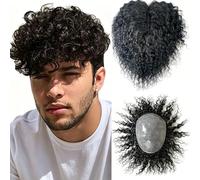 oupee uomo riccio,sistema capillare grezzo non tagliato 15 cm,base PU bio ultrasottile 0.1 mm,parrucca uomo capelli umani veri lavorati a mano, protesi capillare invisibile naturale per calvitie