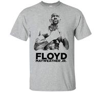 OUQIAO Floyd Mayweather Jr T-Shirt Graphic Printed Top Tee for Men Grey M