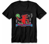 OUQIAO Keith-Haring-Cotton-Unisex-T-Shirt-Hoodie-Sweatshirt-for-Fan-Graphic-Tee Black XL