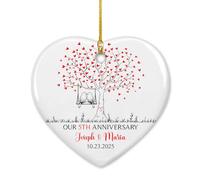 Our 5Th Anniversary Natalizio Da Appendere Con Corda Decorazione Natalizia Carino Decorazioni Albero Di Natale Per Casa Finestra Auto Interno