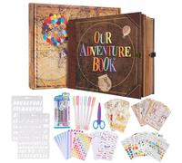 Our Adventure Book Abbinato a una varietà di accessori Album fotografico,Stile Retrò Scrapbooking,Album di Viaggio Fai da Te/diario di Coppia/Album di Nozze Anniversario,San Valentino