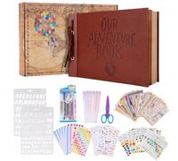 Our Adventure Book Album fotografico, 30 x 19cm 80 pagine, 3D goffrato parole in pelle Cover Album di Viaggio Fai da Te/diario di Coppia/Nozze Anniversario, Regalo di San Valentino
