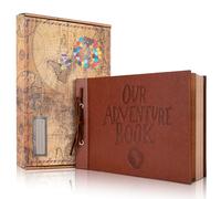 Our Adventure Book album scrapbooking, 11.9*7.6in 80 pagine, 3D goffrato parole in pelle Cover Scrapbook Album di viaggio fai da te per l'anniversario, matrimonio, Natale, regalo di festa della mamma
