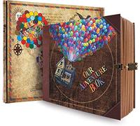 Our Adventure Book Diario Fotografico,Album Foto Souvenir Viaggio Stile Retrò Libro Ospiti Vintage Fai da Te per Anniversari Matrimoni, Scrittura di Viaggio Regali Donne,Amici,Compleanni(Multicolore)