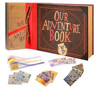 Our Adventure Book" in pelle 11,92 x 7,62" con 80 pagine, lettering in rilievo, ispirato al film "Up", perfetto per foto, matrimoni e ricordi di viaggio. Scatola regalo inclusa (Libro fatto a mano)