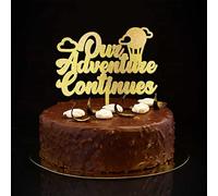 Our Adventure Continues Mr & Mrs Wedding Anniversary Cake Topper Glitter Gold Personalizza Romance Bride & Groom Cake Toppers per addio al nubilato Bomboniere Addio al nubilato Regali di addio al
