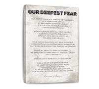 Our Deepest Fear Quote Canvas Wall Art Marianne Williamson Inspirational Passage Print for Office Home Study and Leadership Decor(Unframed,16x24inch(40x60cm))
