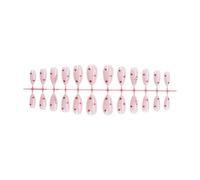 our fave 24Pcs Breve Mandorla Press on Nails Cuore Unghie Art Set Per Le Donne di San Valentino Acrilico Stick on Nails Facile Applicazione