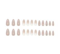 our fave 24Pcs Press On Unghie Naturali Gradiente Francese Forma Mandorla Unghie Finte Con Glitter Per Uso quotidiano Ufficio Facile Applicati
